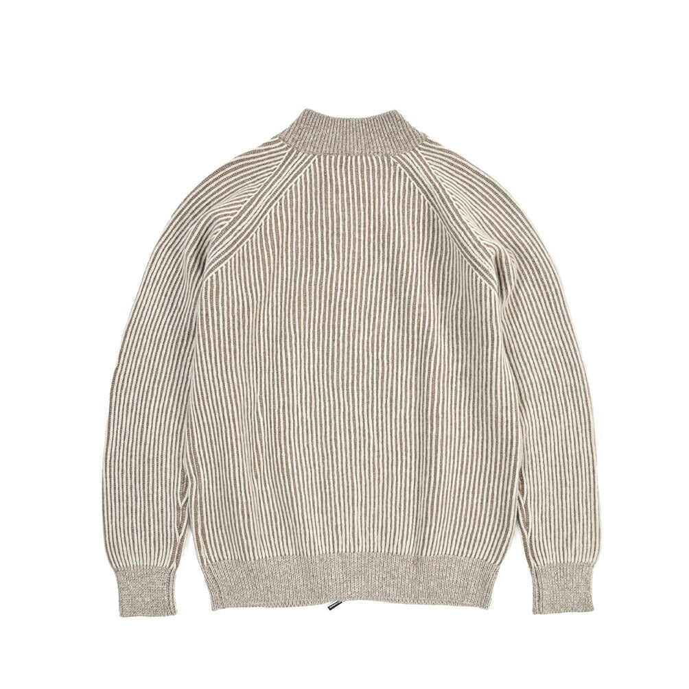MOORER “DEAN-WSV” カシミヤ混ウール ジップアップニットカーディガン