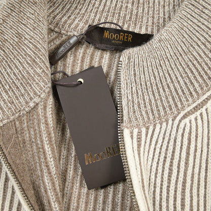 MOORER “DEAN-WSV” カシミヤ混ウール ジップアップニットカーディガン