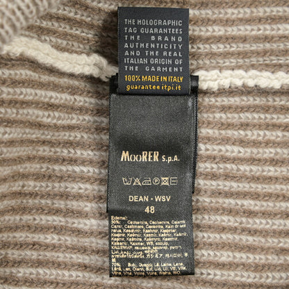 MOORER “DEAN-WSV” カシミヤ混ウール ジップアップニットカーディガン