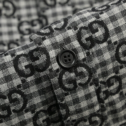 GUCCI コットン混ウール GG柄シャツジャケット