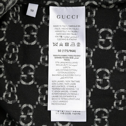 GUCCI コットン混ウール GG柄シャツジャケット