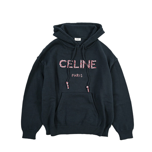 26-27AW CELINE ナイロン混コットン フード付きニットパーカー