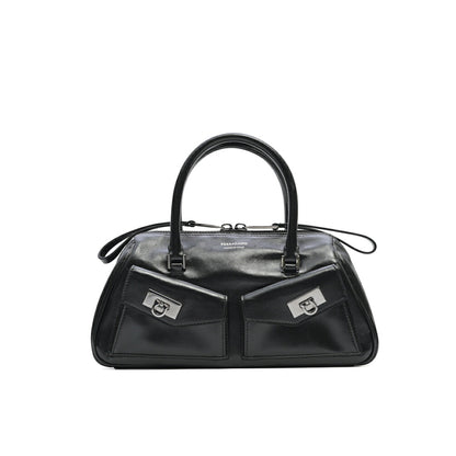 FERRAGAMO カーフレザー100% 2WAYボウリングバッグ