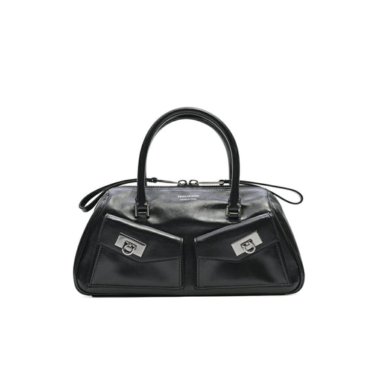 FERRAGAMO カーフレザー100% 2WAYボウリングバッグ