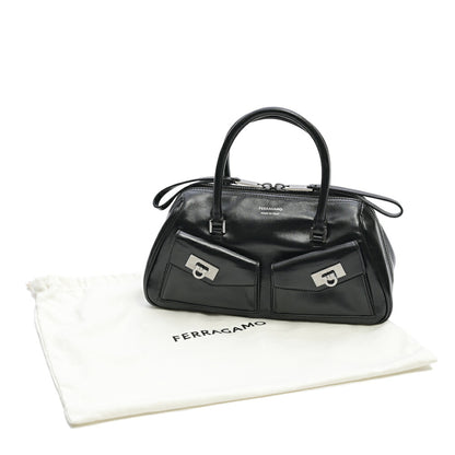 FERRAGAMO カーフレザー100% 2WAYボウリングバッグ