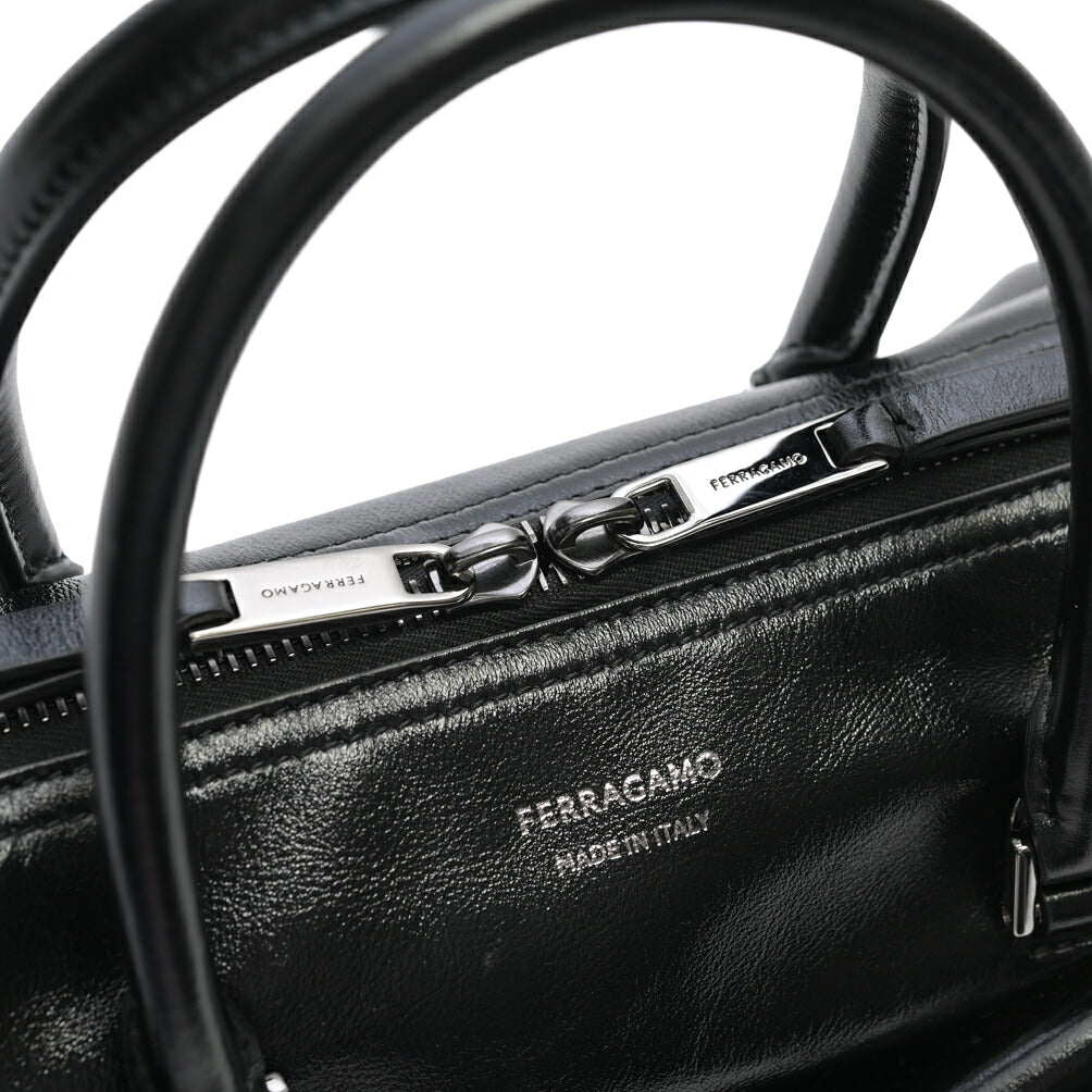 FERRAGAMO カーフレザー100% 2WAYボウリングバッグ