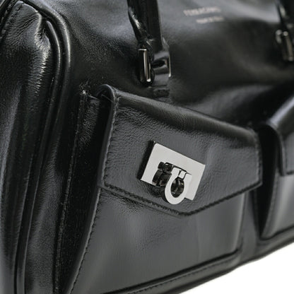 FERRAGAMO カーフレザー100% 2WAYボウリングバッグ