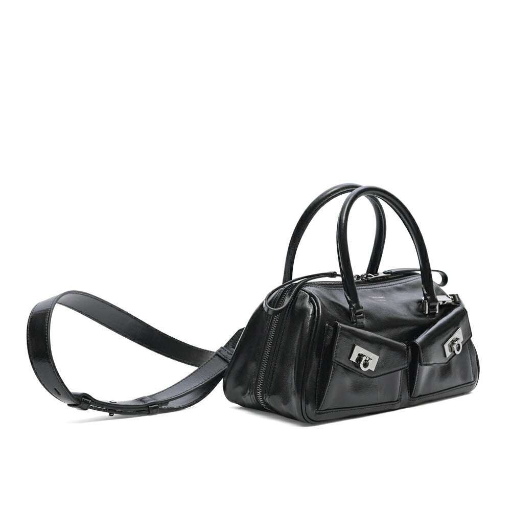 FERRAGAMO カーフレザー100% 2WAYボウリングバッグ