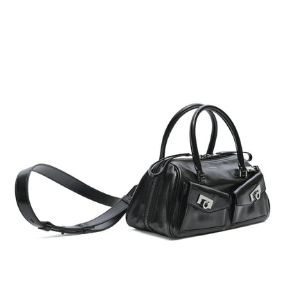 FERRAGAMO カーフレザー100% 2WAYボウリングバッグ