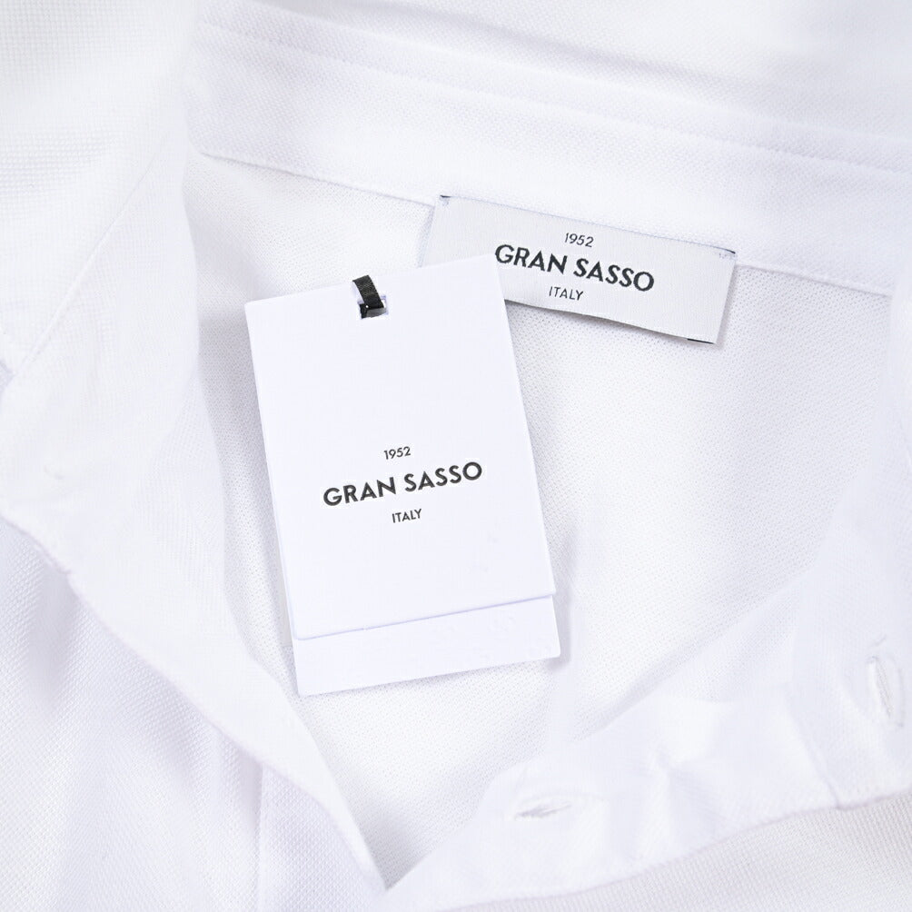 GRAN SASSO コットン100% 半袖鹿の子ポロシャツ