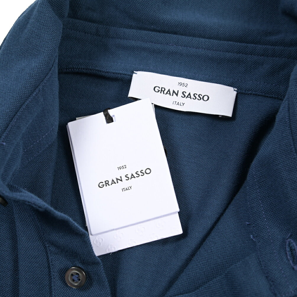 GRAN SASSO コットン100% 半袖鹿の子ポロシャツ