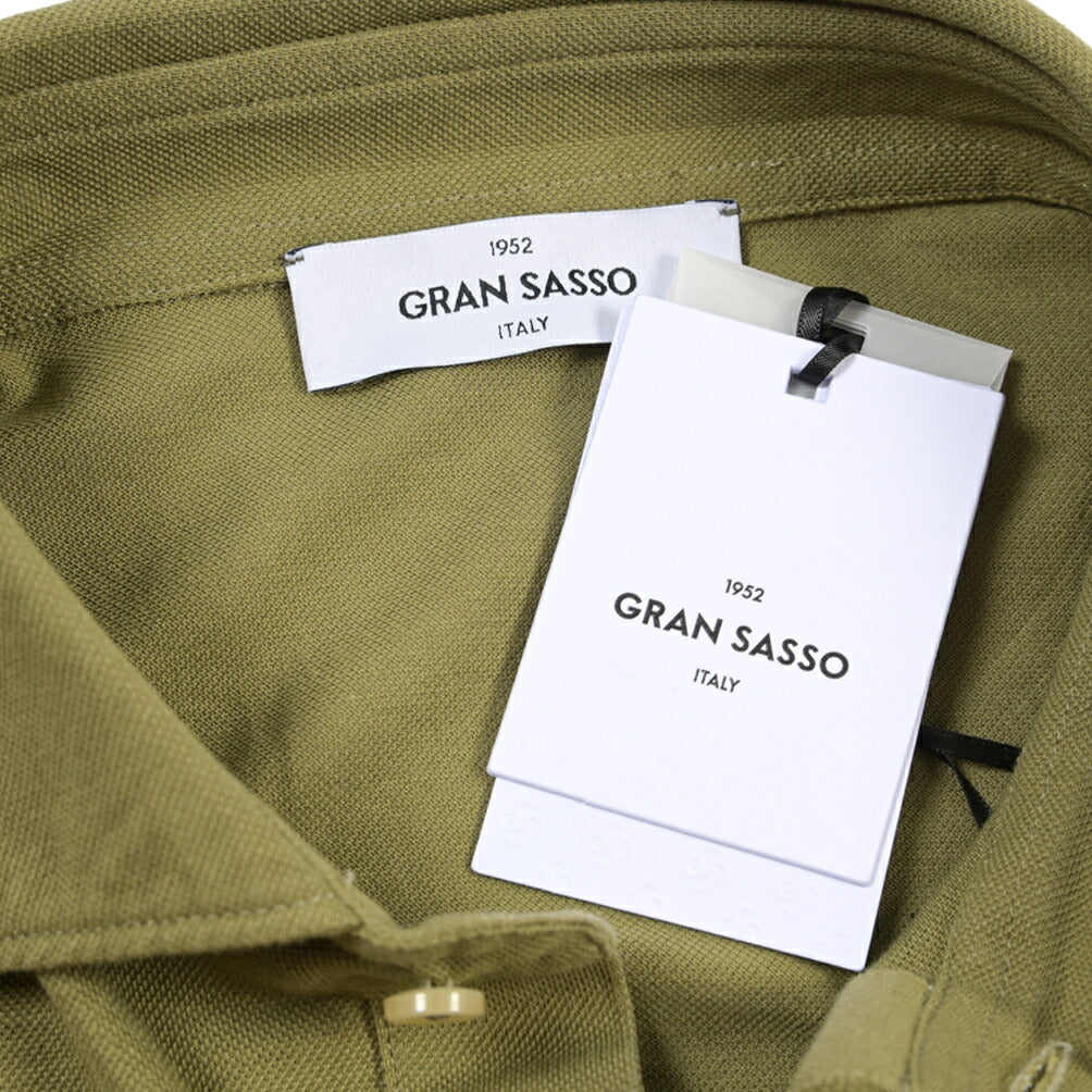 GRAN SASSO コットン100% 半袖鹿の子ポロシャツ