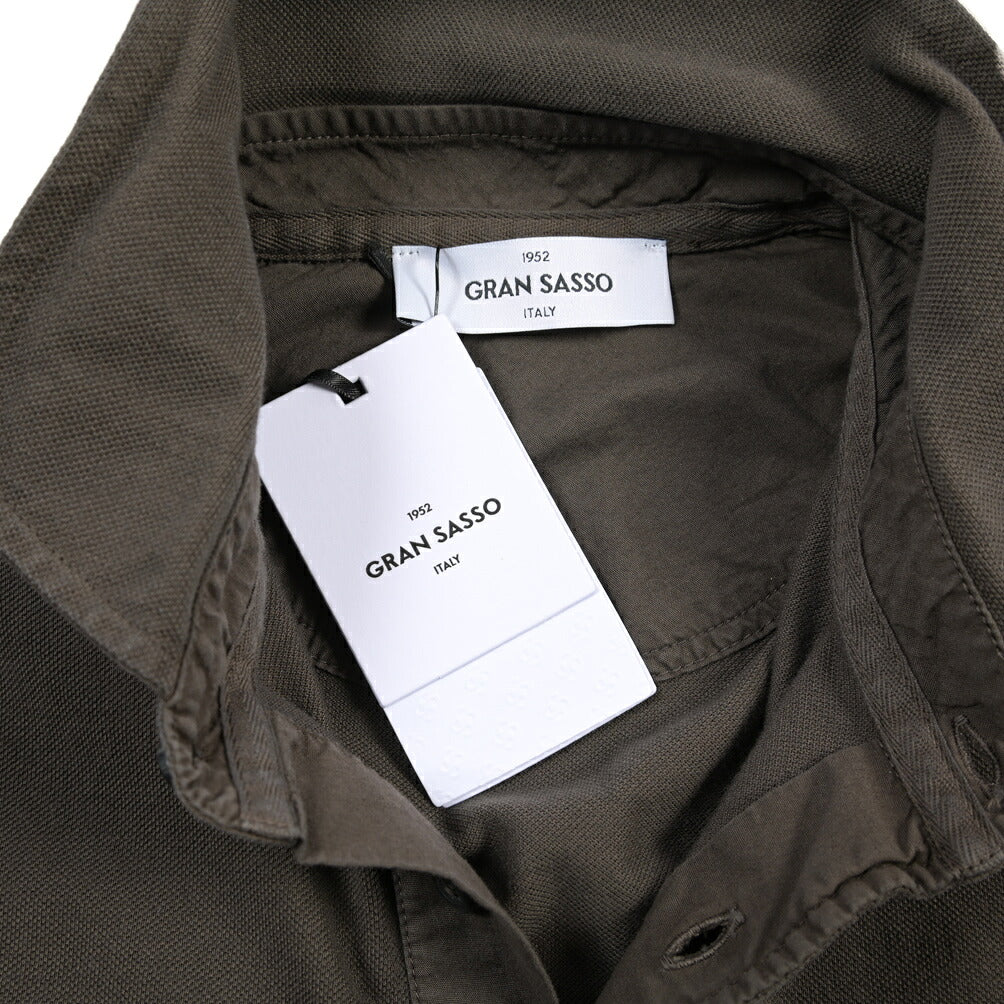 GRAN SASSO コットン100% 半袖鹿の子ポロシャツ