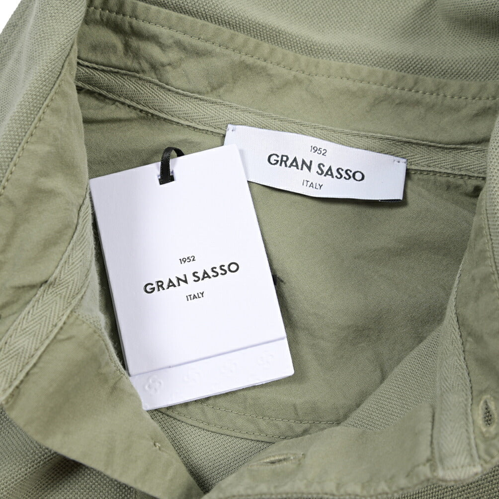 GRAN SASSO コットン100% 半袖鹿の子ポロシャツ