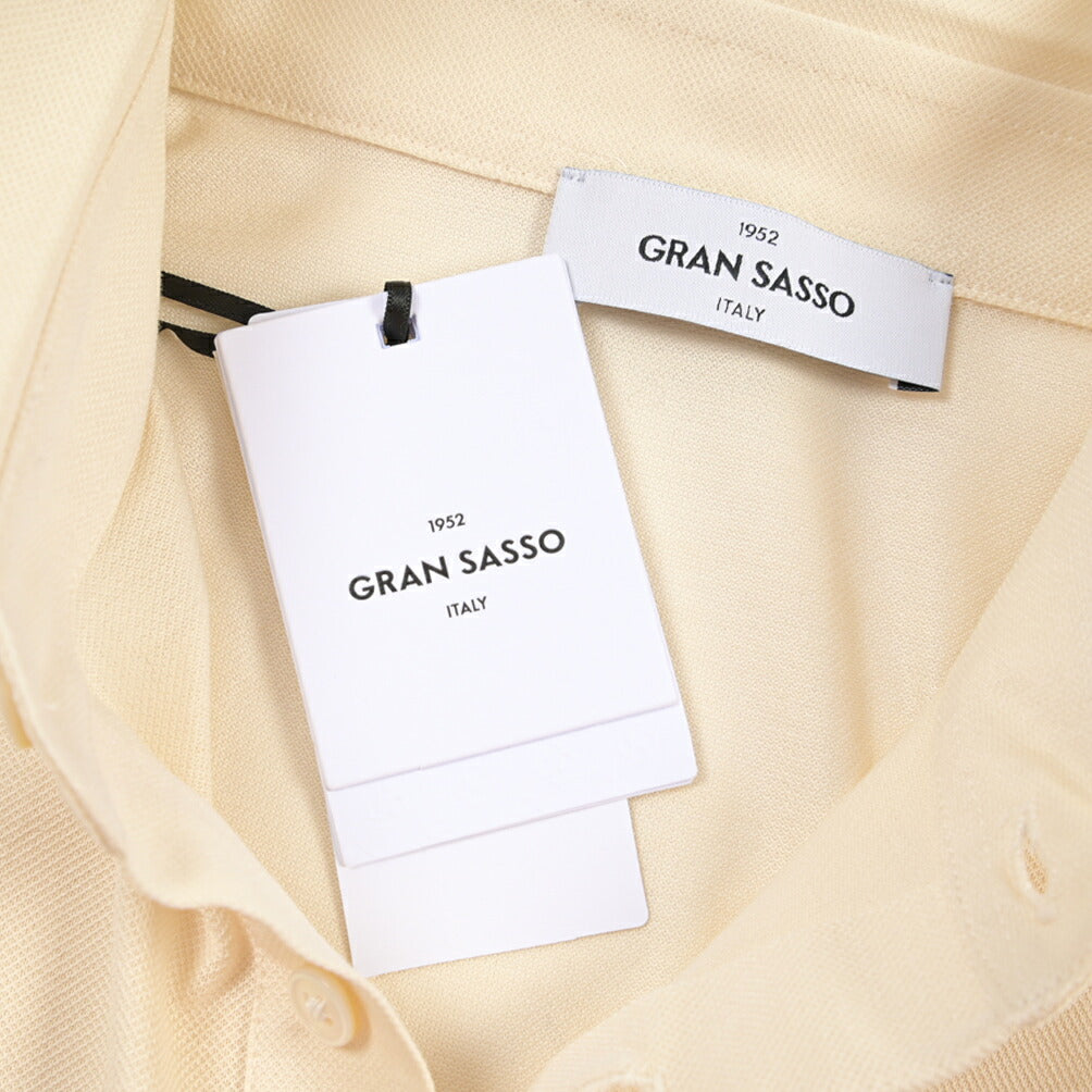 GRAN SASSO コットン100% 半袖鹿の子ポロシャツ