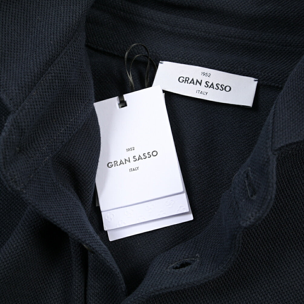 GRAN SASSO コットン100% 半袖鹿の子ポロシャツ