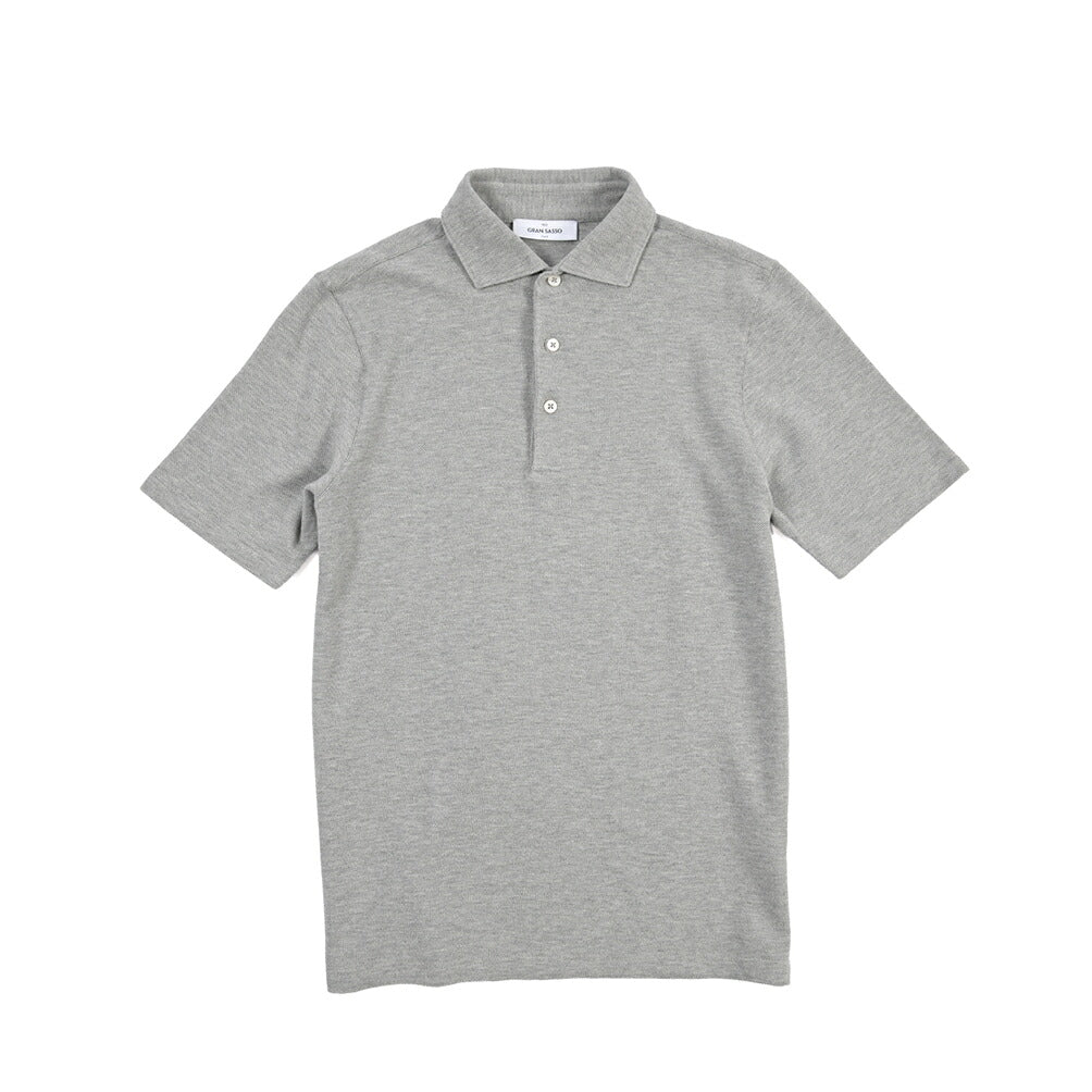 GRAN SASSO コットン100% 半袖鹿の子ポロシャツ