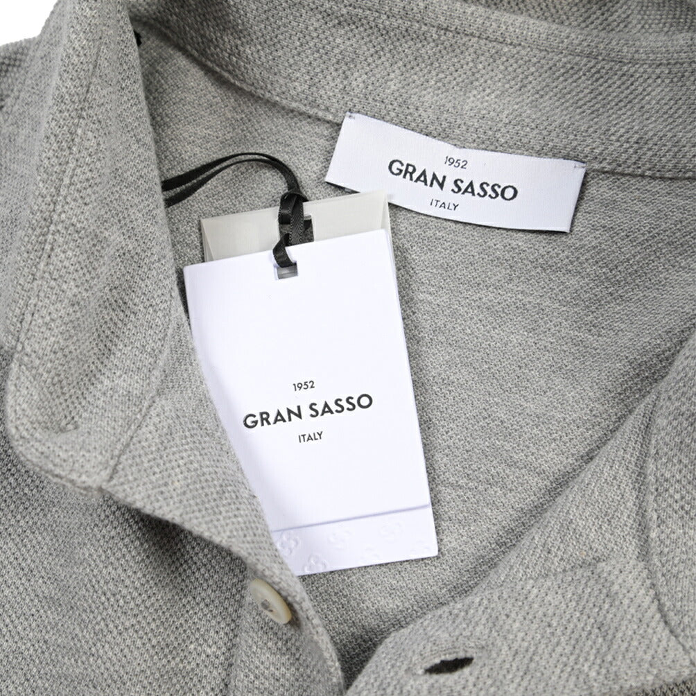 GRAN SASSO コットン100% 半袖鹿の子ポロシャツ