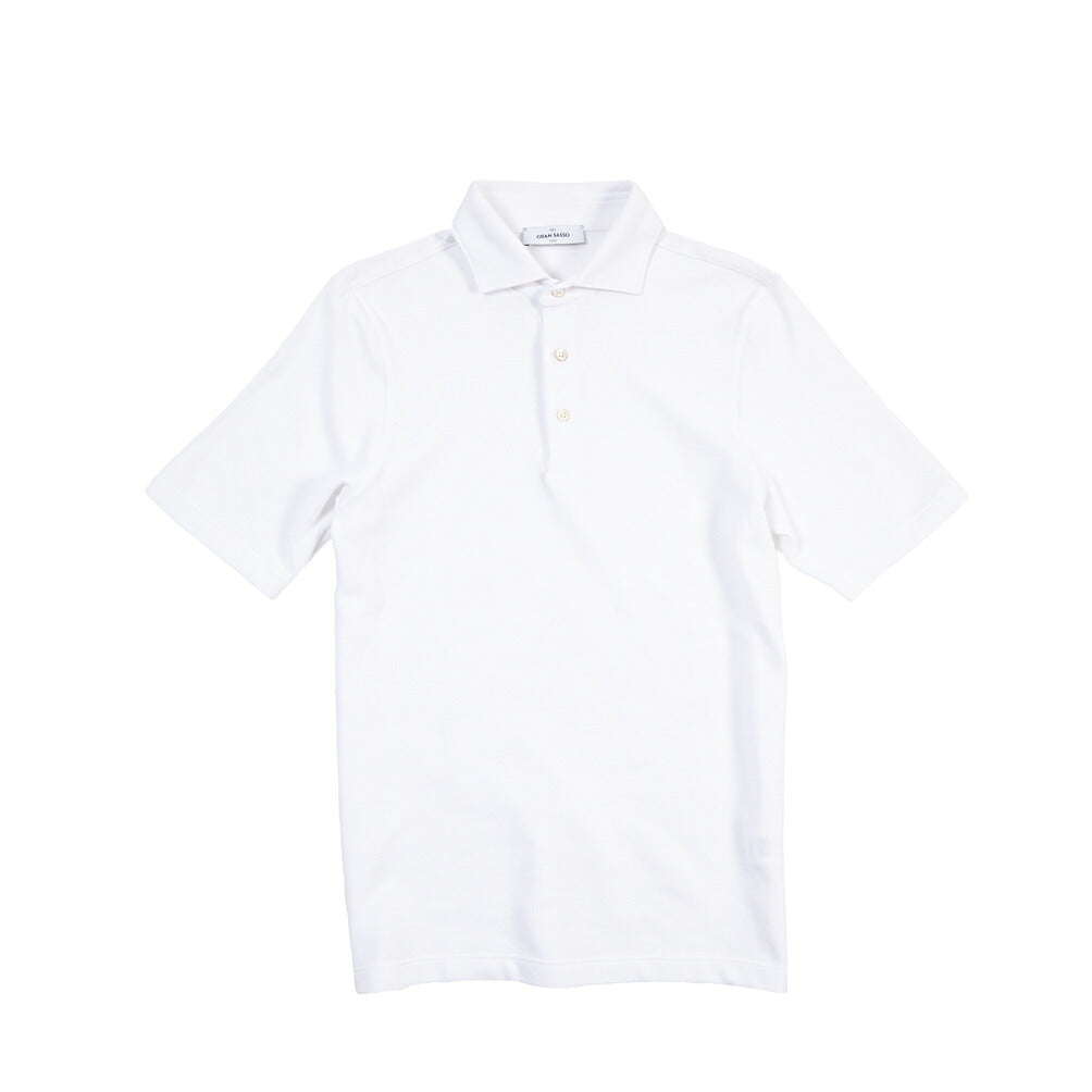 GRAN SASSO コットン100% 半袖鹿の子ポロシャツ