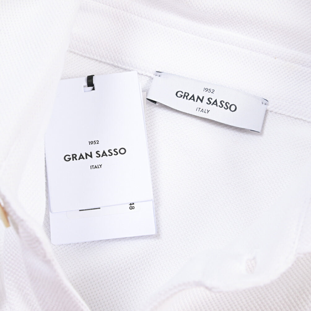 GRAN SASSO コットン100% 半袖鹿の子ポロシャツ
