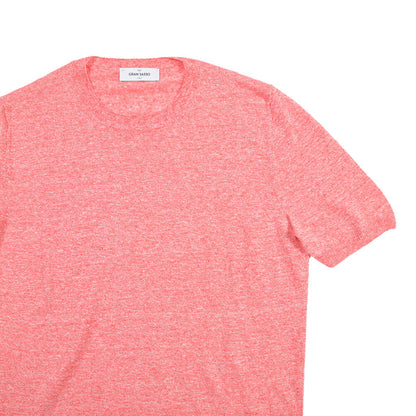 GRAN SASSO リネン100% ハイゲージクルーネック半袖Tシャツ