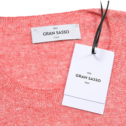 GRAN SASSO リネン100% ハイゲージクルーネック半袖Tシャツ
