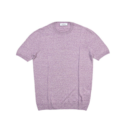 GRAN SASSO リネン100% クルーネック半袖ニットTシャツ