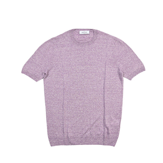 GRAN SASSO リネン100% クルーネック半袖ニットTシャツ