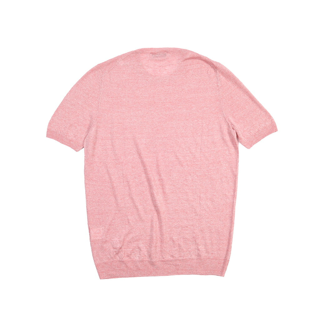GRAN SASSO リネン100% ハイゲージクルーネック半袖ニットTシャツ