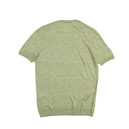 GRAN SASSO リネン100% ハイゲージクルーネック半袖ニットTシャツ