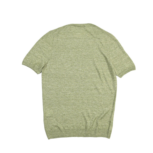GRAN SASSO リネン100% ハイゲージクルーネック半袖ニットTシャツ