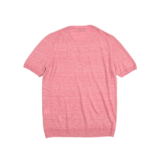 GRAN SASSO リネン100% ハイゲージクルーネック半袖ニットTシャツ