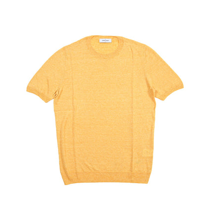 GRAN SASSO リネン100% ハイゲージクルーネック半袖ニットTシャツ