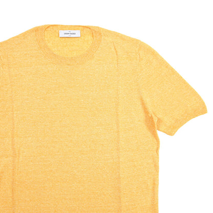 GRAN SASSO リネン100% ハイゲージクルーネック半袖ニットTシャツ
