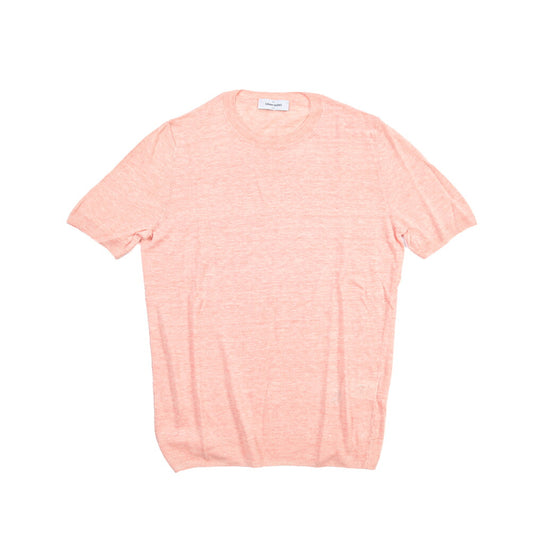 GRAN SASSO リネン100% ハイゲージクルーネック半袖ニットTシャツ