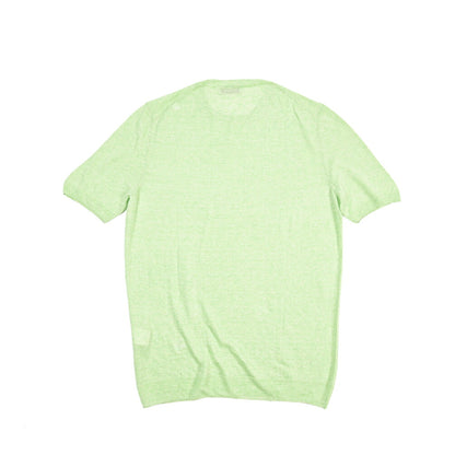 GRAN SASSO リネン100% ハイゲージクルーネック半袖ニットTシャツ