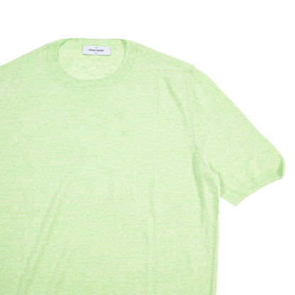 GRAN SASSO リネン100% ハイゲージクルーネック半袖ニットTシャツ