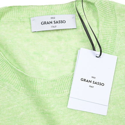 GRAN SASSO リネン100% ハイゲージクルーネック半袖ニットTシャツ