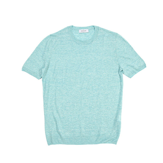 GRAN SASSO リネン100% ハイゲージクルーネック半袖ニットTシャツ