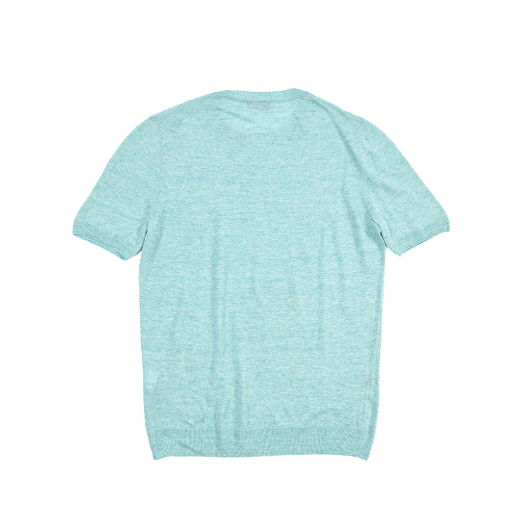 GRAN SASSO リネン100% ハイゲージクルーネック半袖ニットTシャツ