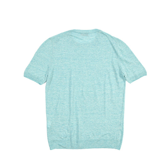 GRAN SASSO リネン100% ハイゲージクルーネック半袖ニットTシャツ