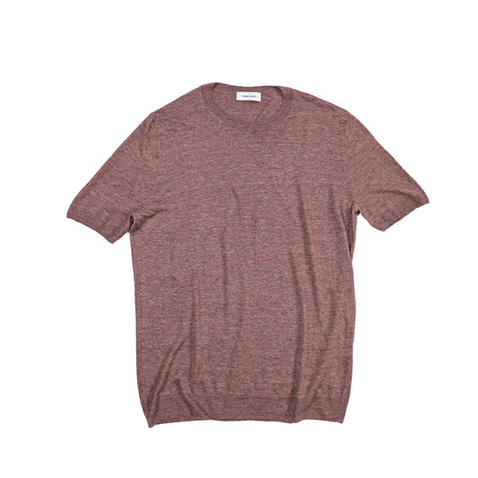 GRAN SASSO リネン100% クルーネック半袖ニットTシャツ