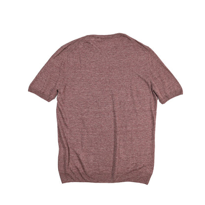 GRAN SASSO リネン100% クルーネック半袖ニットTシャツ