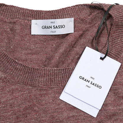 GRAN SASSO リネン100% クルーネック半袖ニットTシャツ