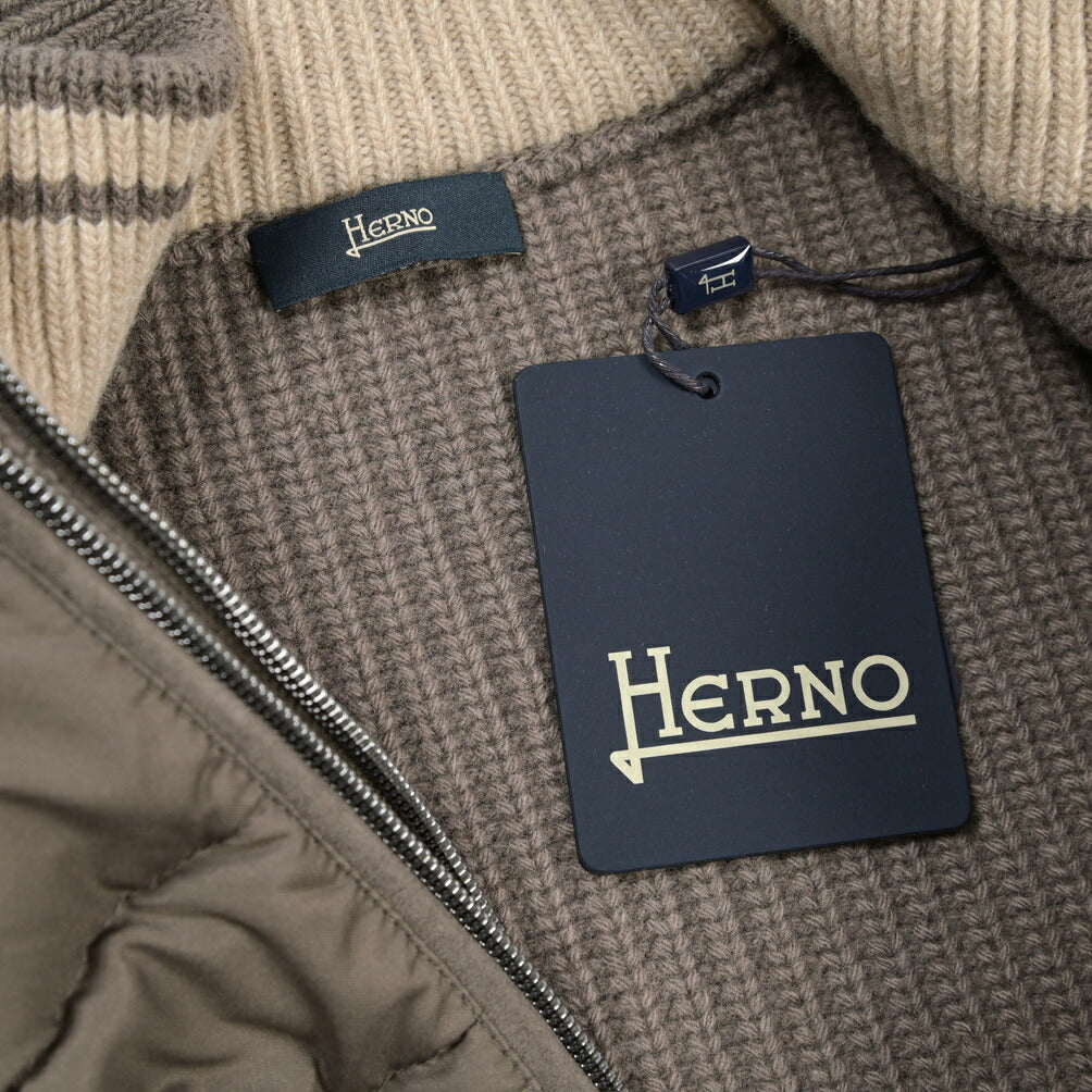 26-27AW HERNO 異素材コンビ 中綿入り ハイブリッドジャケット