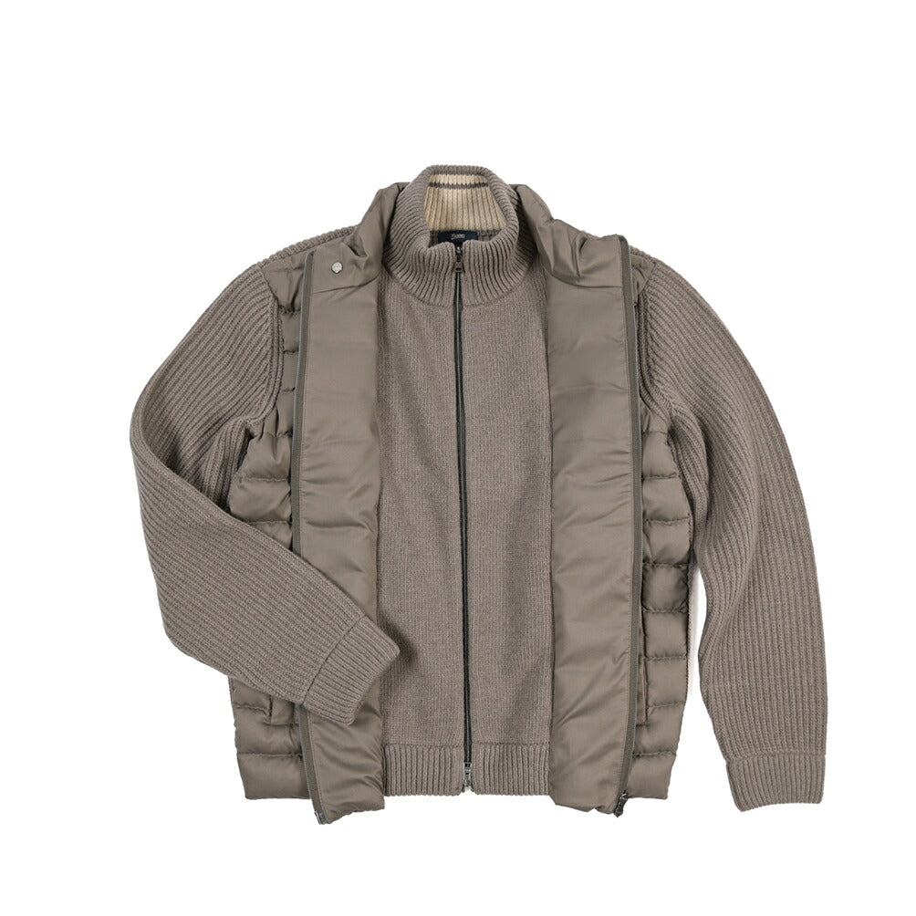 26-27AW HERNO 異素材コンビ 中綿入り ハイブリッドジャケット