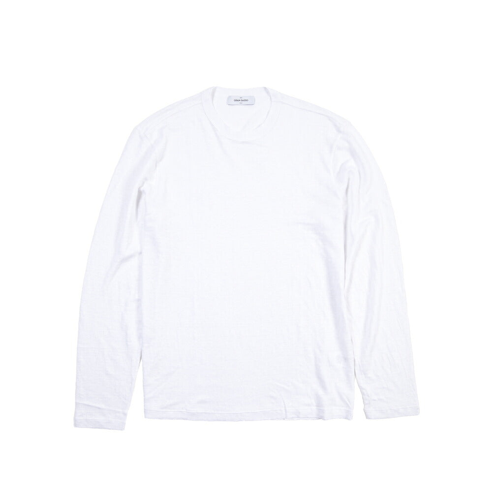 GRAN SASSO “LINO” リネン100% クルーネック長袖Tシャツ