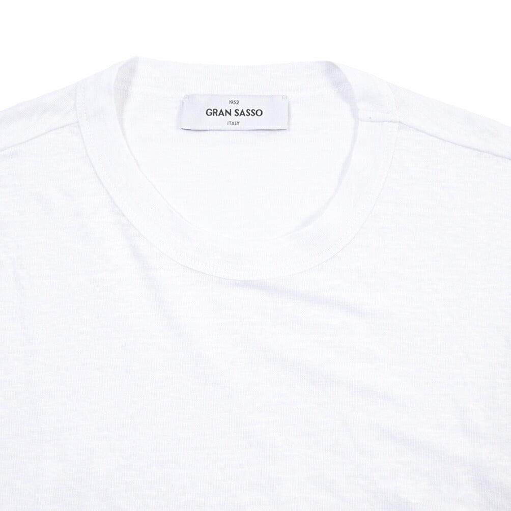 GRAN SASSO “LINO” リネン100% クルーネック長袖Tシャツ