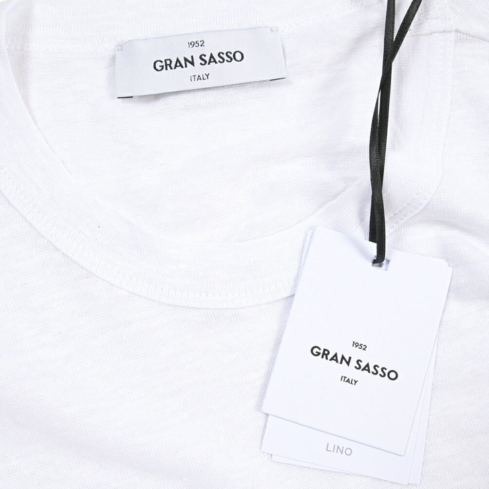 GRAN SASSO “LINO” リネン100% クルーネック長袖Tシャツ