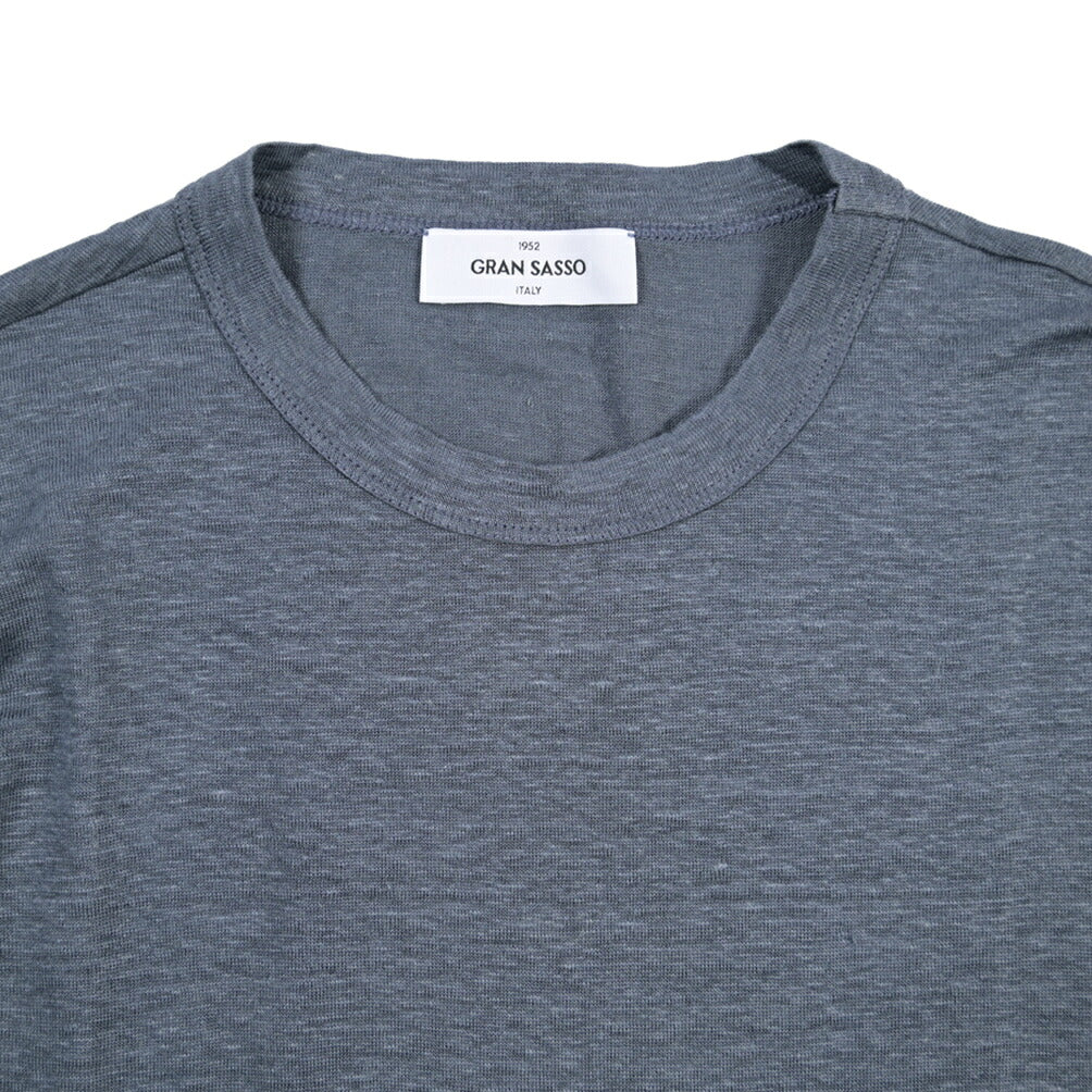 GRAN SASSO リネン100% クルーネック長袖Tシャツ